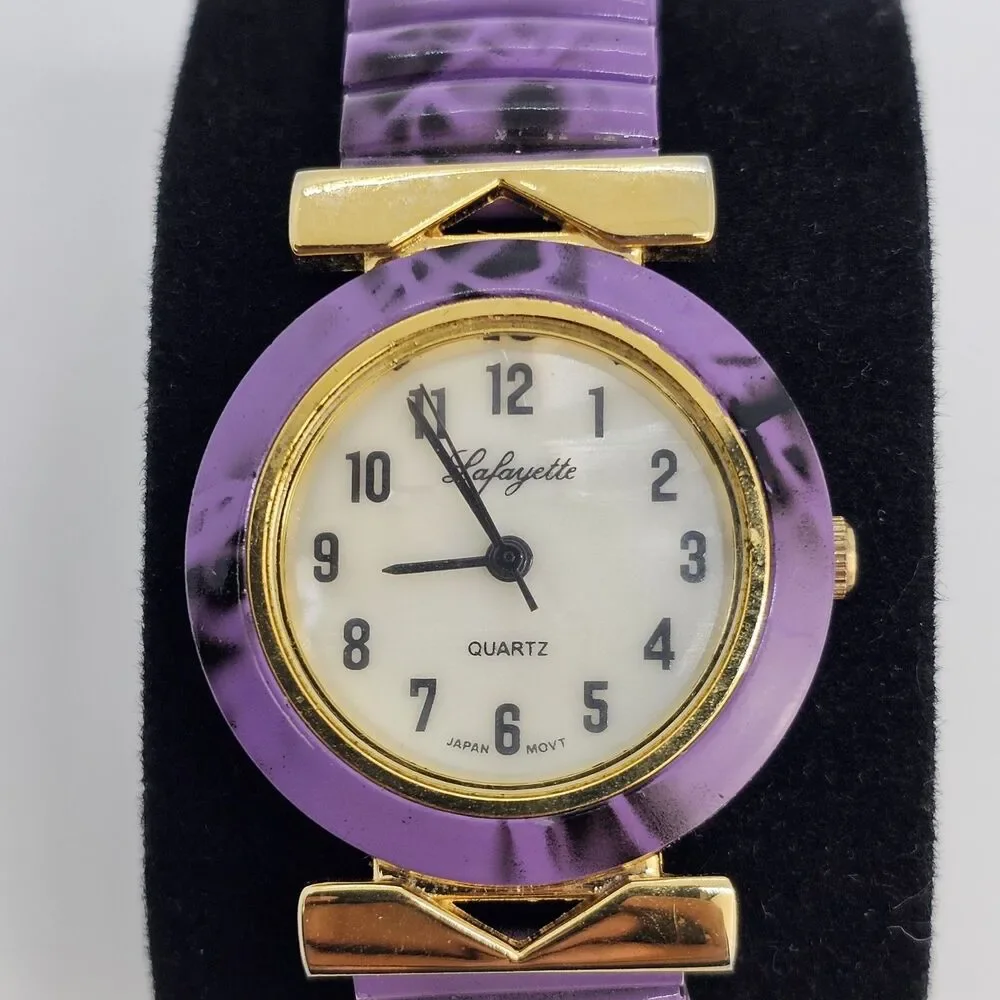 Lafayette Women's‎ Watch 27MM Cream Dial Purple Expandable Band 6